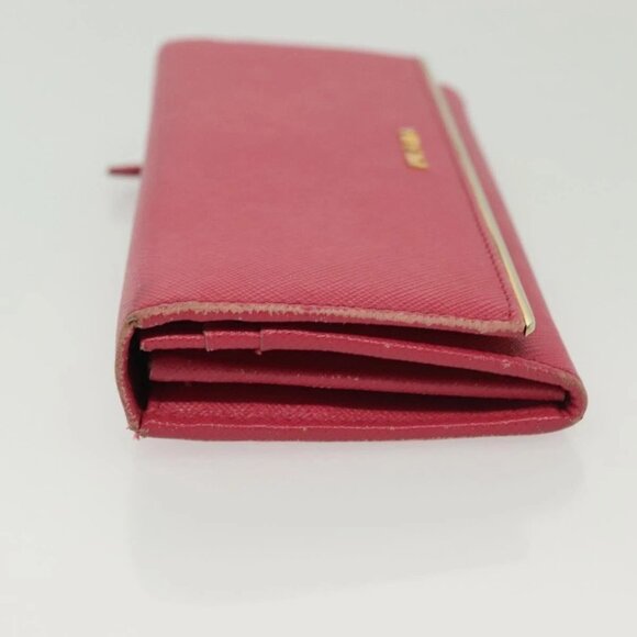 PRADA Long Wallet Safiano leather Pink Gold Auth sw1442 - Picture 5 of 15